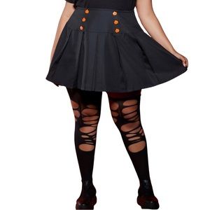PUMPKIN BUTTON PLEATED SKIRT